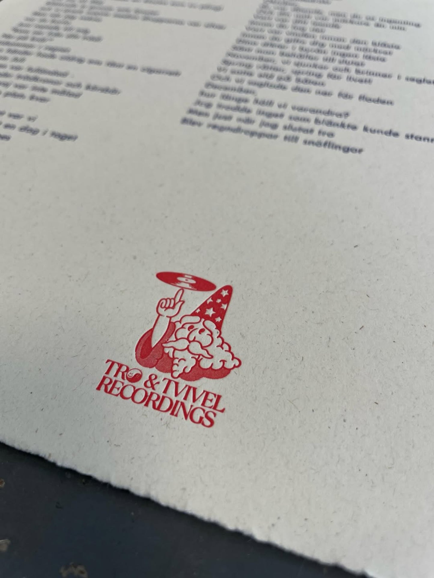 "Sweethearts" Letterpress Lyric Sheet – 102 numrerade exemplar