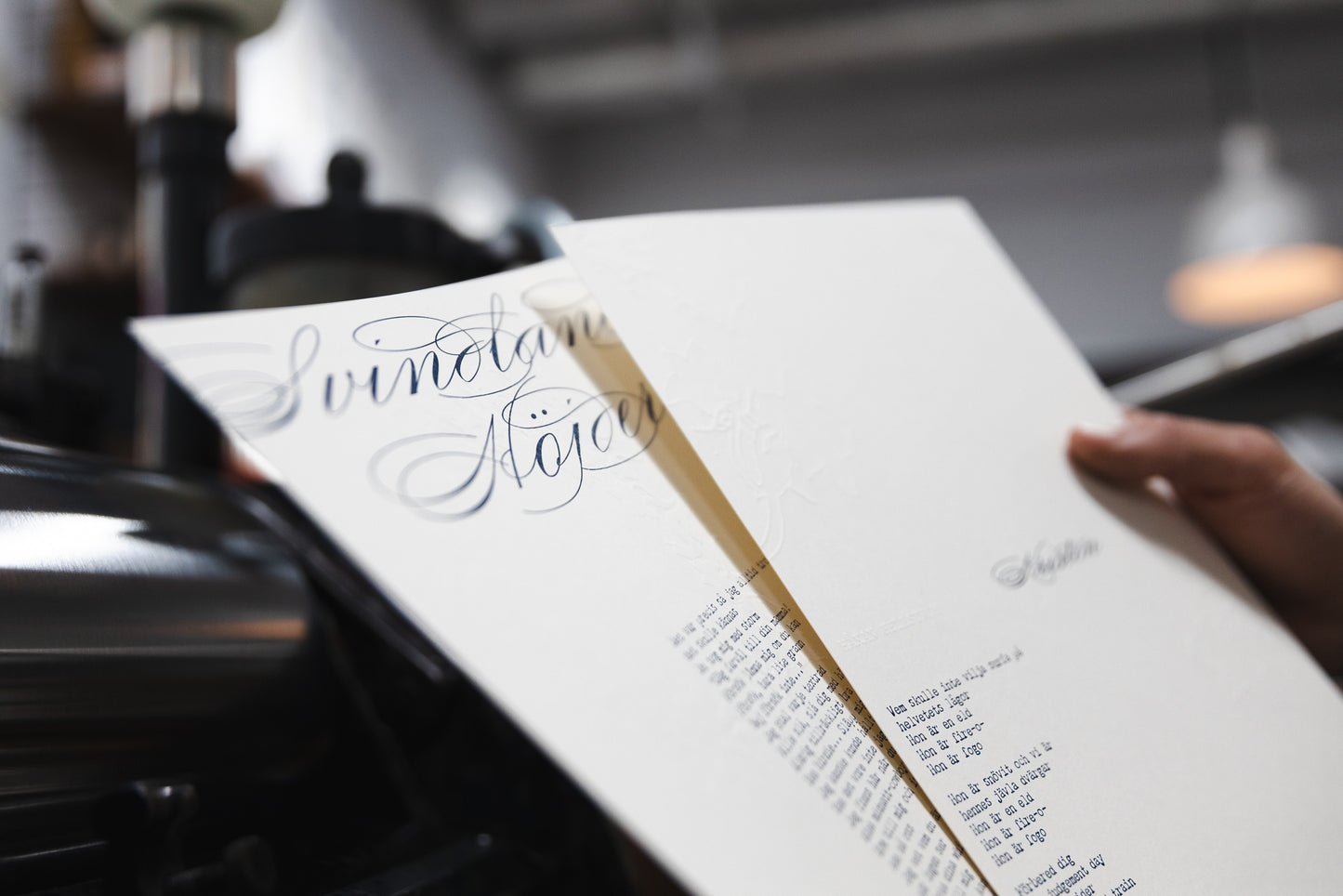Håkan Hellström – Limiterad Letterpress-tryck med låttext – "Svindlande höjder" (Handnumrerad, 300 ex)