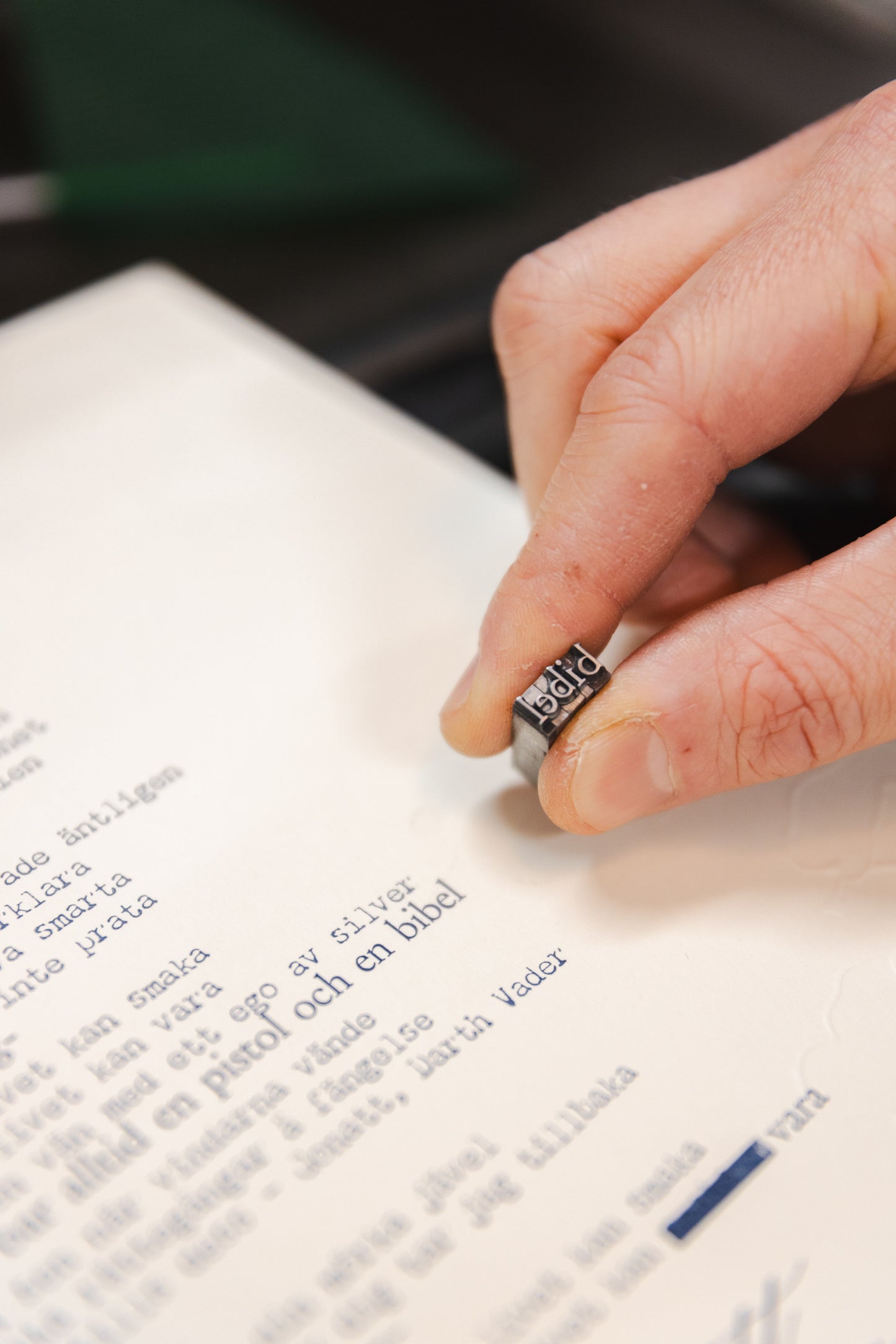 Håkan Hellström – Limiterad Letterpress-tryck med låttext – "Evergreen min vän evergreen" (Handnumrerad, 300 ex)