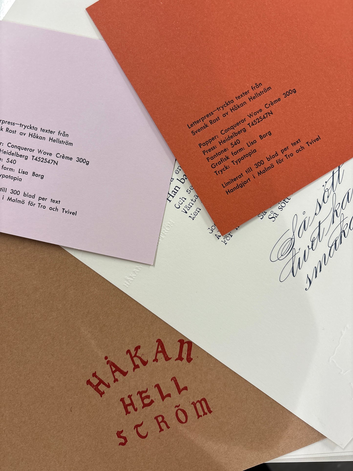 Håkan Hellström – Limiterad Letterpress-tryck med låttext – "Evergreen min vän evergreen" (Handnumrerad, 300 ex)