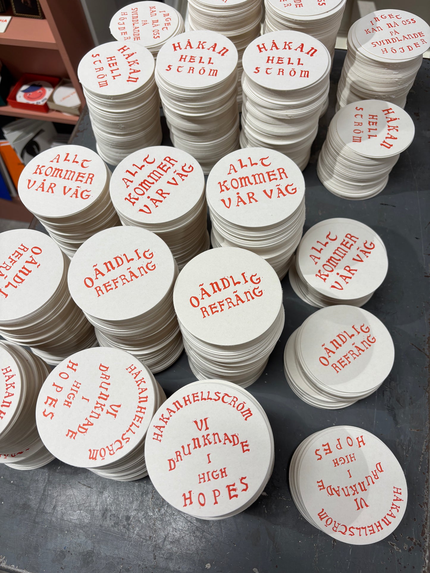 Håkan Hellström – Letterpress glasunderlägg 10-pack (limiterad 300 kit, numrerad box)